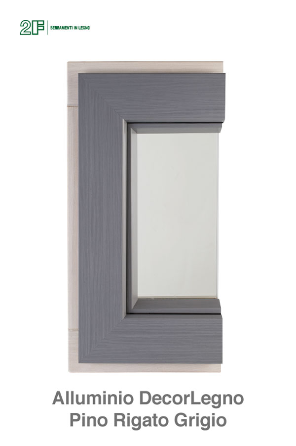 Alluminio DecorLegno Pino Rigato Grigio