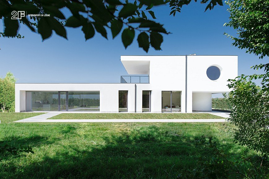 villa privata con grandi vetrate - serramento legno-alluminio 2F - 1