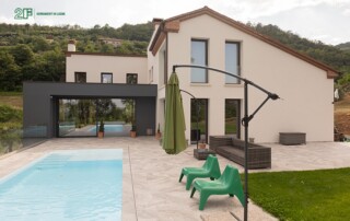 Villa sui Colli Berici (Vicenza) - Serramenti in legno Clima 80 e alzanti scorrevoli Imago - 2F